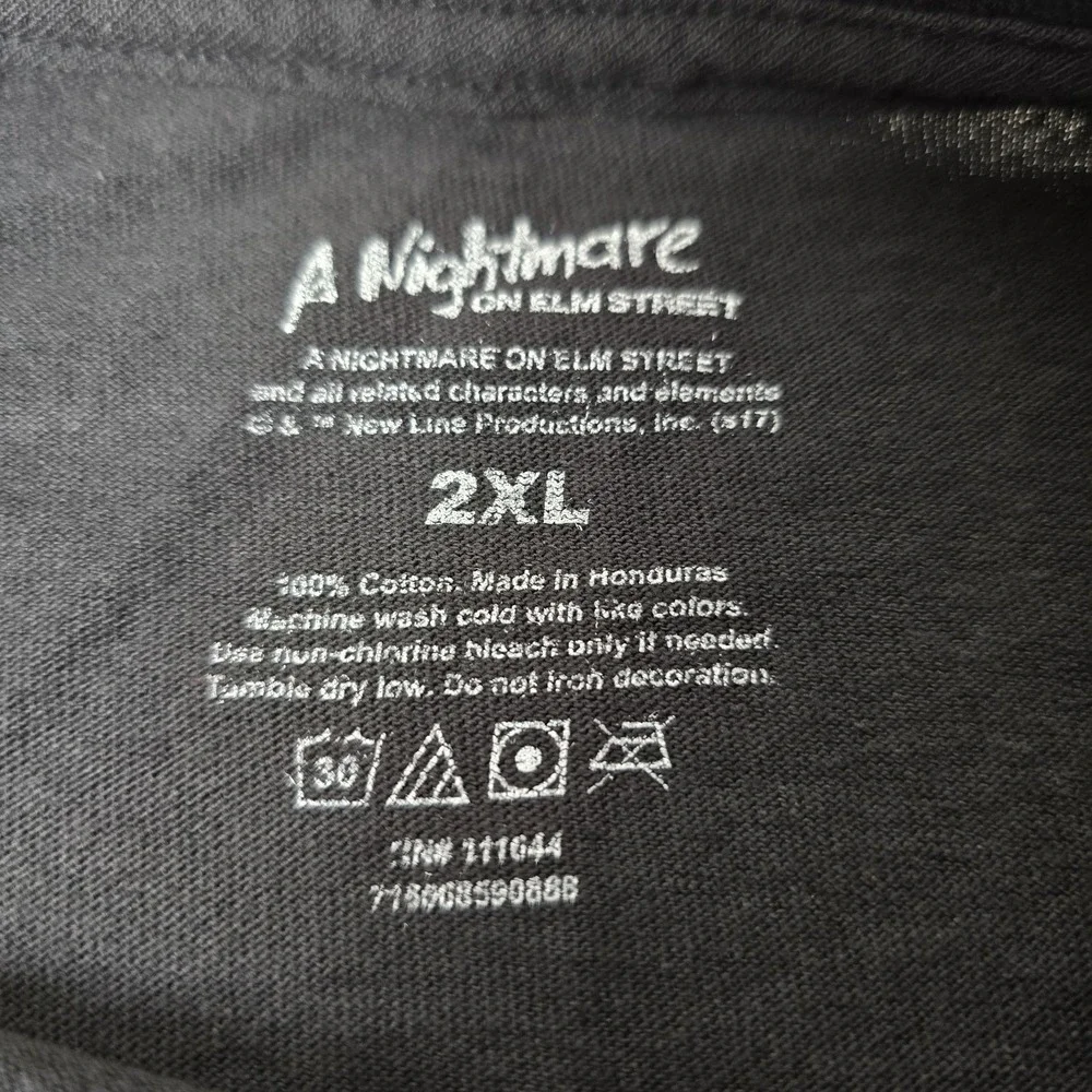 Nightmare‎ on Elm Street Shirt Men's 2XL Black Horror Movie Halloween Tee